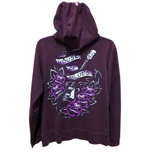House Of Blues Graphic Hoodie Purple And Pink XL